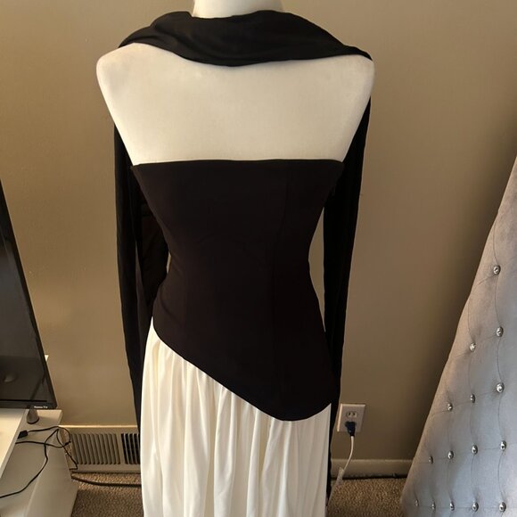 Babyboo Maliyah Maxi Dress- Black/White - Picture 3 of 4